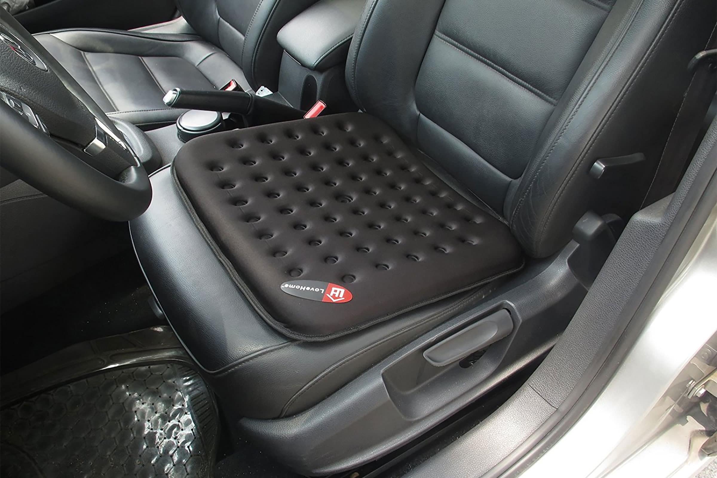 Durable Gray Memory Foam Car Seat Cushion for Back Pain Sciatica Relief